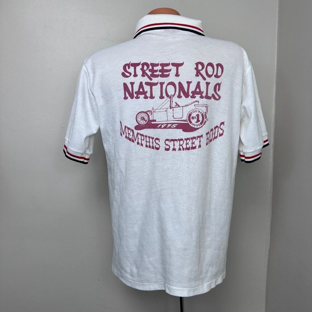 Vintage 1970s Street Rod Nationals 1975 Memphis Polo Shirt, Kings Road Sears, L